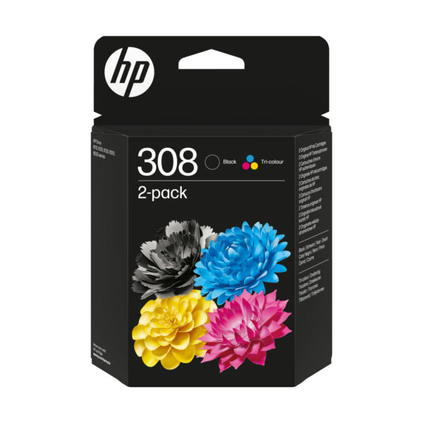 HP 308 Black/Tri-Color Ink Cartridge Combo 2-Pack/COMMANDE
