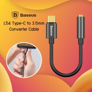 BASEUS L54 Adpatateur USB-C vers Jack 3,5mm M/F (Noir)