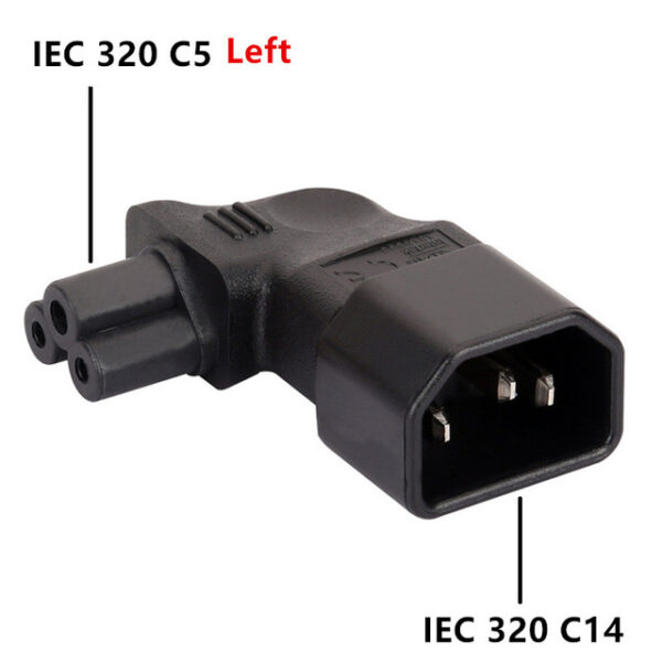 ADAPTATEUR IEC C14 (M) vers IEC C5 (F) Monobloc Coudé * 809080