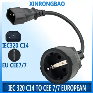 ADAPTATEUR IEC C14 (M) vers CEE 7 (F) Noir * 809071