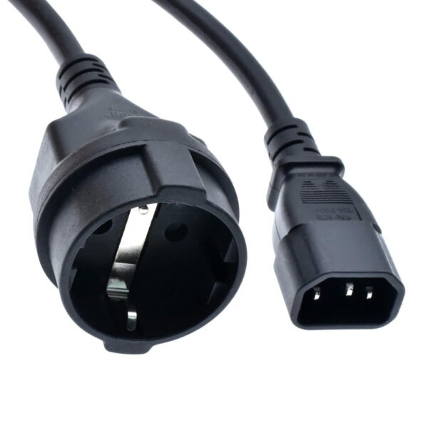 ADAPTATEUR IEC C14 (M) vers CEE 7 (F) Noir * 809071