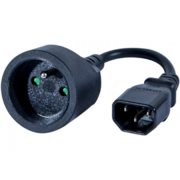 ADAPTATEUR IEC C14 (M) vers CEE 7 (F) Noir * 809071