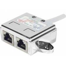 DOUBLEUR DE PORT RJ45 (1M/2F) Blindé POINT A POINT [252471]