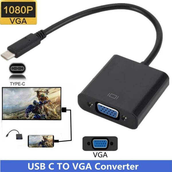 ADAPTATEUR USB-C (M) vers VGA (F) * 127551