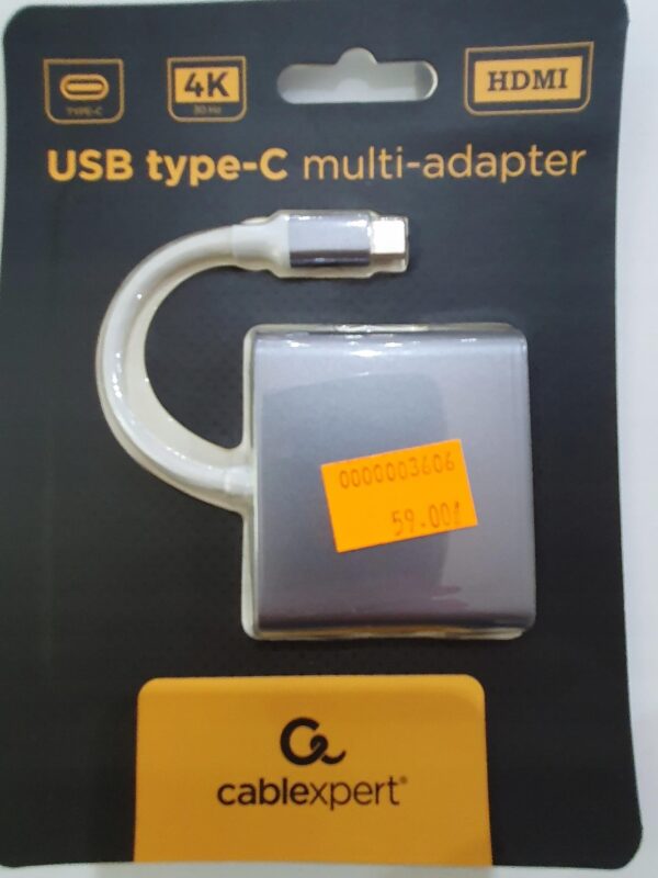 Adaptateur USB-C CableXpert vers HDMI M/F (Gris) - A-USB3C-HDMI-01
