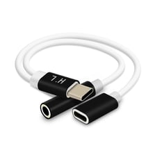 WE - Adaptateur USB-C (M) vers 2xUSB-C (F) Charge+Audio * Noir