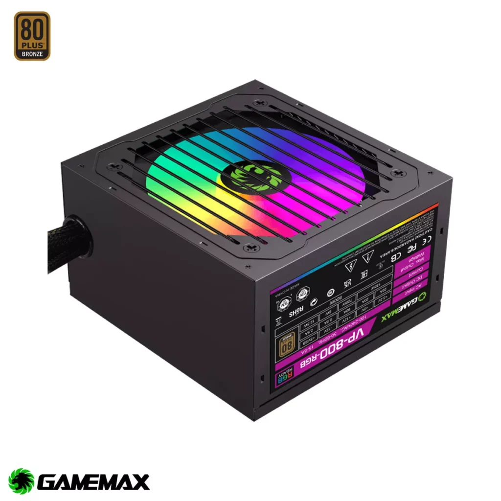 ALIMENTATION GameMAX ATX VP-800-RGB-M 800W 80+ ATX Modulaire Blanc
