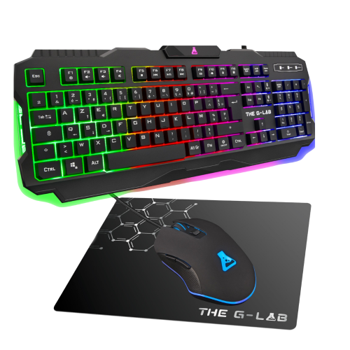 THE G-LAB COMBO HYDRO GW/FR Pack clavier&souris Menbrane Rainbow60%