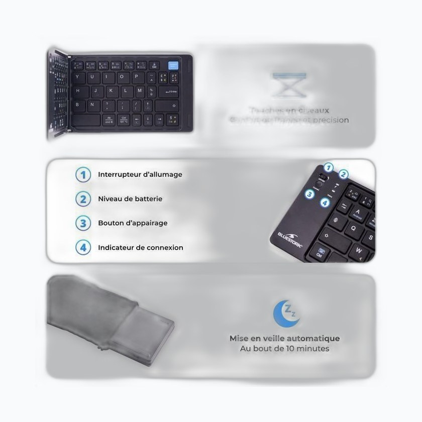 BLUESTORK KB-BT-MAC-V2 Clavier Bureau silence BTO s/fil Mac * Blanc