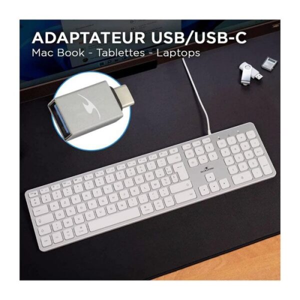 BLUESTORK KB-BT-MAC-V2 Clavier Bureau silence BTO s/fil Mac * Blanc