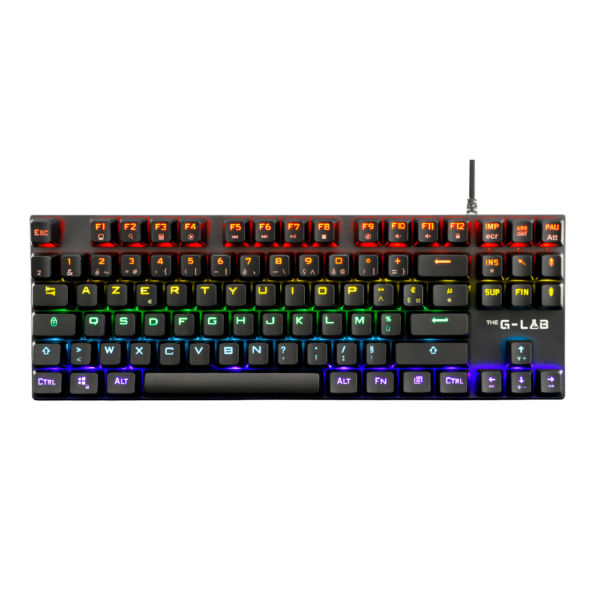 THE G-LAB KEYZ-CAE-TKL-WG Clavier GAMING Membrane RGB TKL Blanc Gris