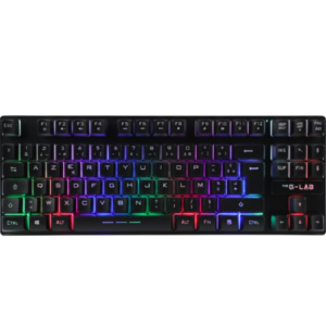 THE G-LAB KEYZ-CAE-TKL-WL/FR Clavier Membrane RGB-TKL-ss fil FR Noir