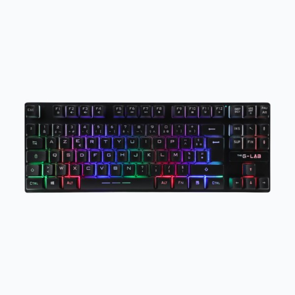 THE G-LAB KEYZ-CAE-TKL-WL/FR Clavier Membrane RGB-TKL-ss fil FR Noir