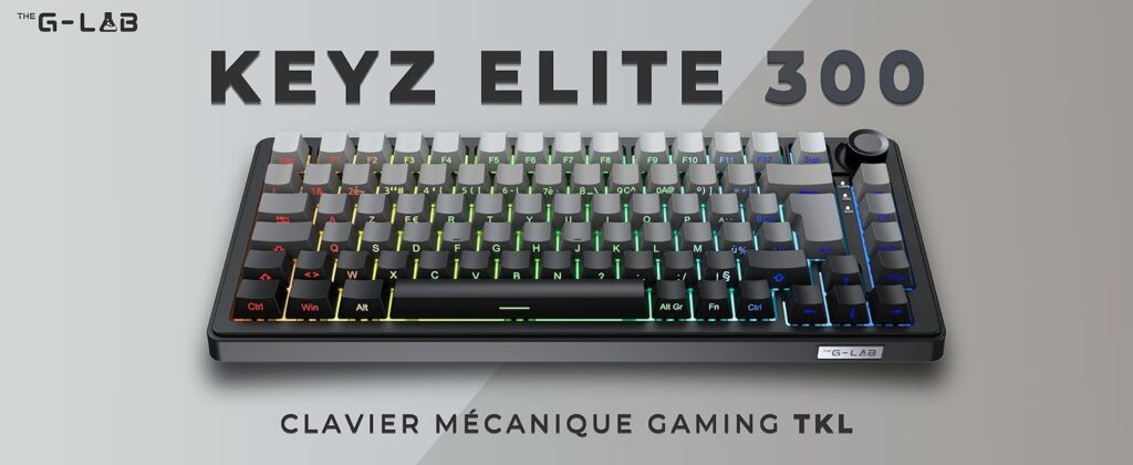 THE G-LAB KEYZ-ELITE RGB TKL Clavier GAMING 3Mode * GradGris