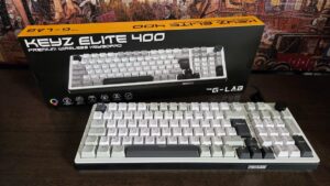 THE G-LAB KEYZ-ELITE RGB 96% Clavier GAMING 3Mode * Blanc Gris