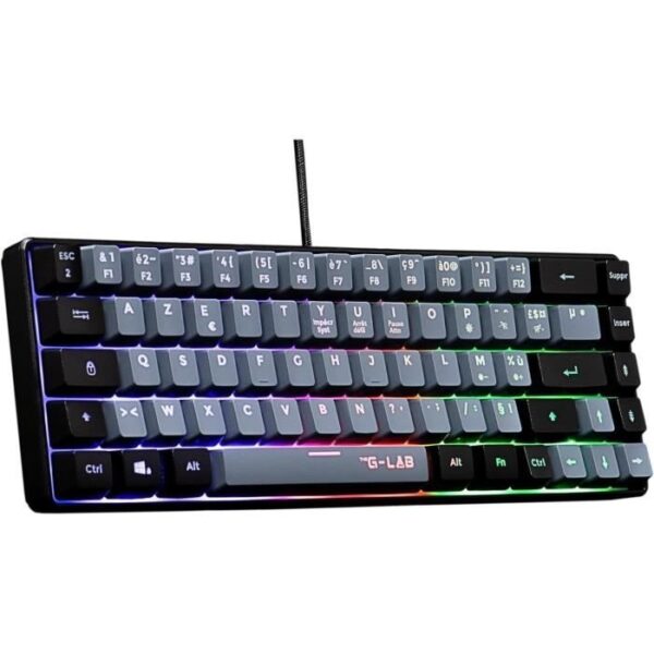 THE G-LAB KEYZ-HYDROGEN FR CLAVIER GAMING Membrane 60% Noir