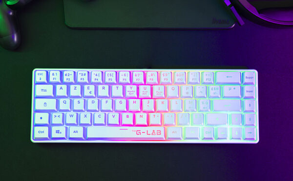 THE G-LAB KEYZ-HYDROGEN FR CLAVIER GAMING Membrane 60% Blanc