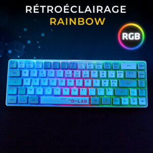 THE G-LAB KEYZ-HYDRO-WG CLAVIER GAMING Membrane 60% 2 coul.