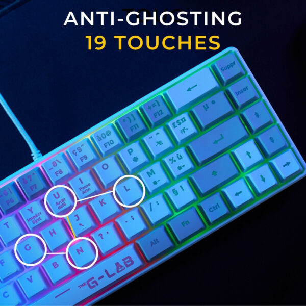 THE G-LAB KEYZ-HYDRO-WG CLAVIER GAMING Membrane 60% 2 coul.