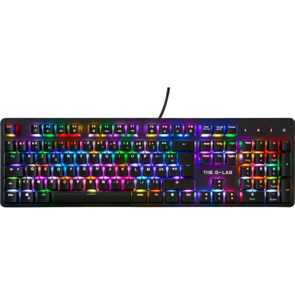 THE G-LAB KEYZ-RUBI Clavier GAMING Méca. RGB Red Sw Repose poig Blanc