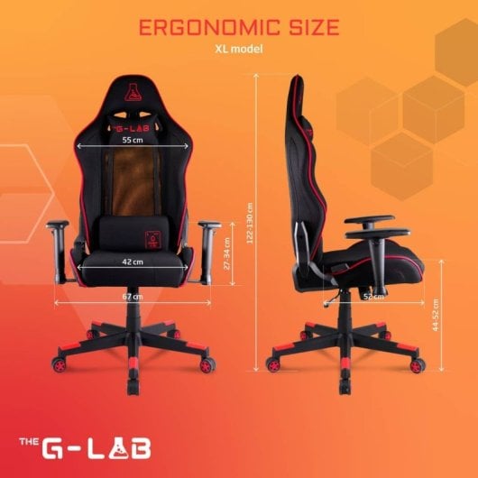 THE G-LAB KS-OXYGEN-XL-RED SIEGE GAMER Ergonomique XL 120kg max * Red