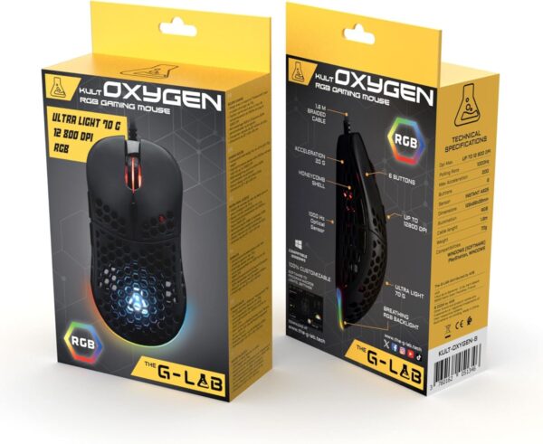 THE G-LAB KEYZ OXYGEN SOURIS GAMING Filaire RGB 6 Boutons-Blanc