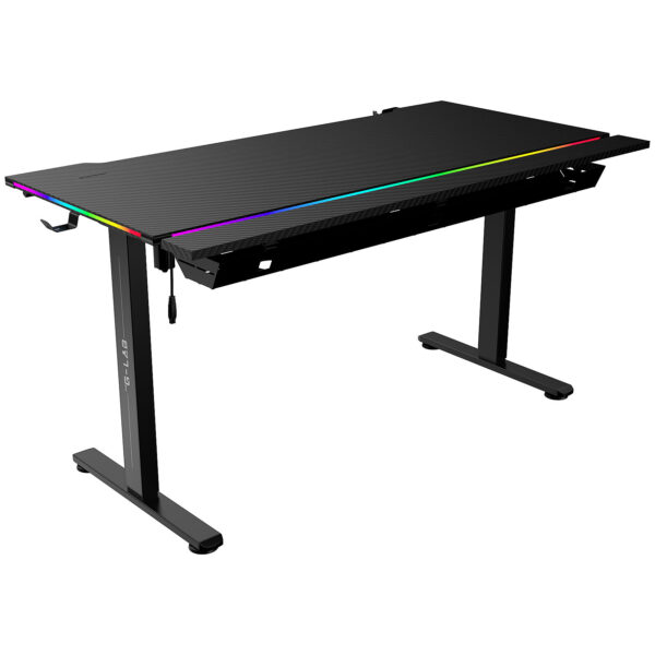 THE G-LAB DESK-PLATINIUM Bureau de jeu RGB 140cm - Mécanisé