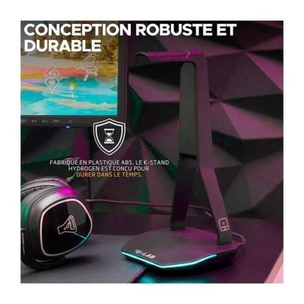 THE G-LAB K-STAND-HYDROGEN Support Casque Gaming RGB * Noir