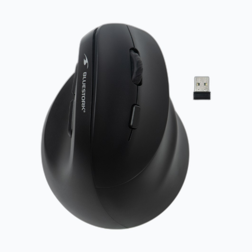 BLUESTORK M-WL-ERGO-LUMI Souris Ergonomique recharg. s/fil BLANCHE