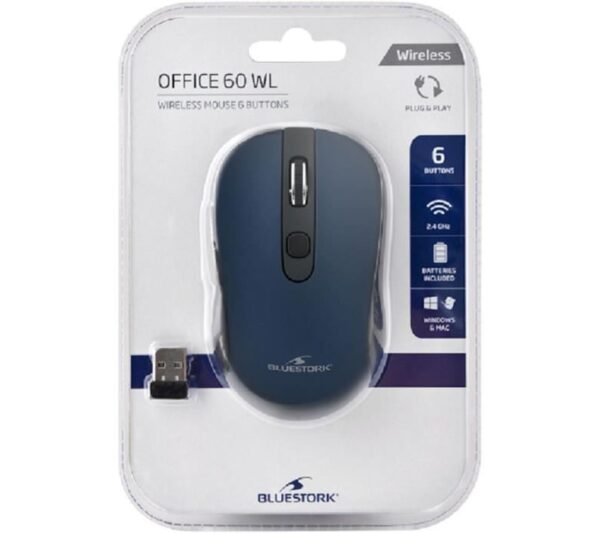BLUESTORK M-WL-OFFICE60 * SOURIS 2.4Ghz 6 BOUTONS s/fil * ElecBlue