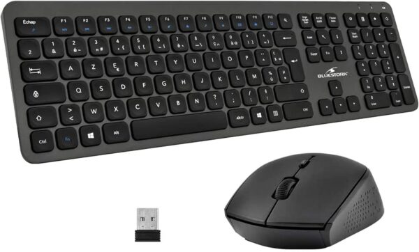 BLUESTORK BS-PACK-EASY-SLIM-B Pack CLAVIER+SOURIS s/fil Nano NOIR