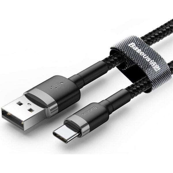 Cable Baseus Cafule USB-A (M) vers USB-C (M 1m Noir/Gris * CATKLF-BG1