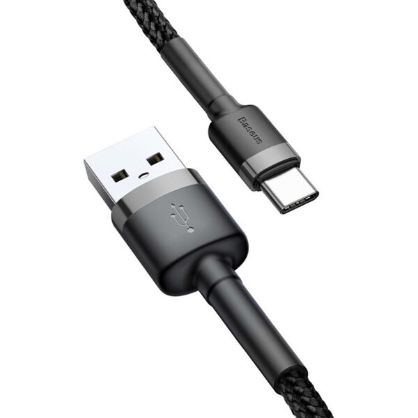 Cable Baseus Cafule USB-A (M) vers USB-C (M 1m Noir/Gris * CATKLF-BG1