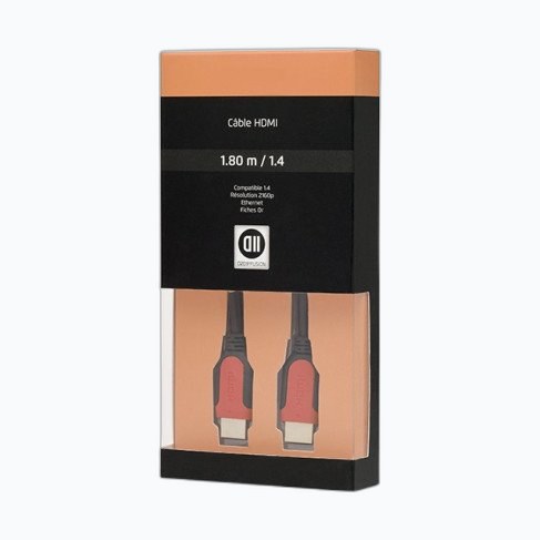 D2 - CABLE HDMI (M/M) 1.4 3m Fiches Or * D2HDMI300MU * Boîte
