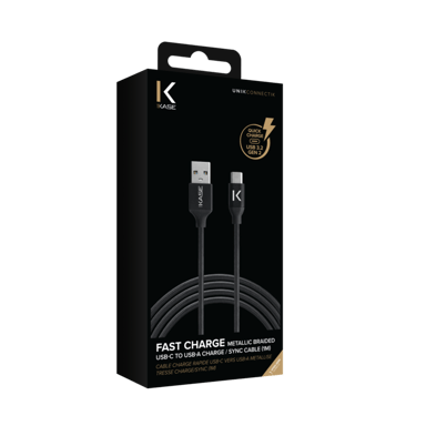 D2 - CABLE CHARGE/SYNC. USB-C (M/M) 1m Noir
