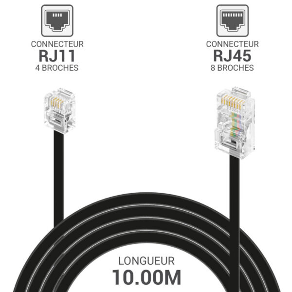 CABLE RJ11 (M) vers RJ45 (M) 3.0M * 911736