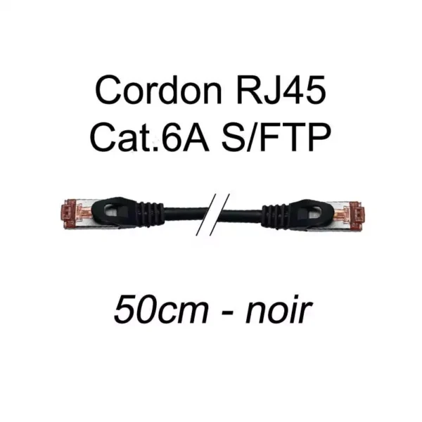 CABLE RESEAU RJ45 CAT.6 * 2M NOIR * 852564/234240