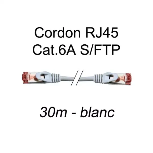CABLE RESEAU RJ45 CAT.6 F/UTP * 30M BLANC [853350]