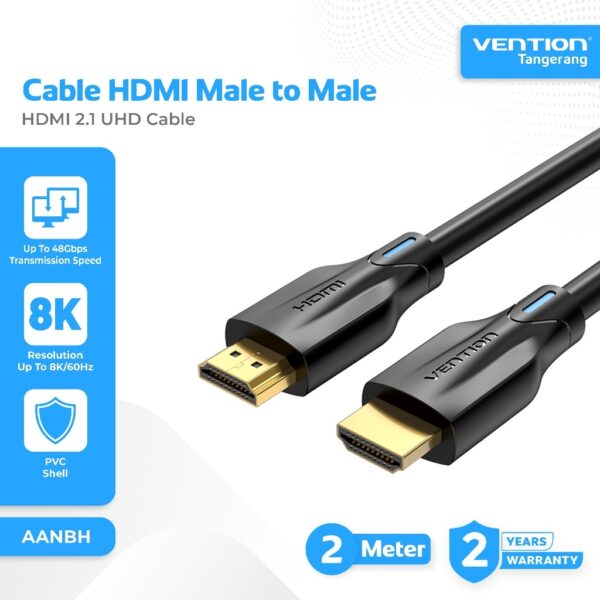 VENTION CABLE HDMI 2.1 M/M 2.0M 8K (Noir) * AANBH