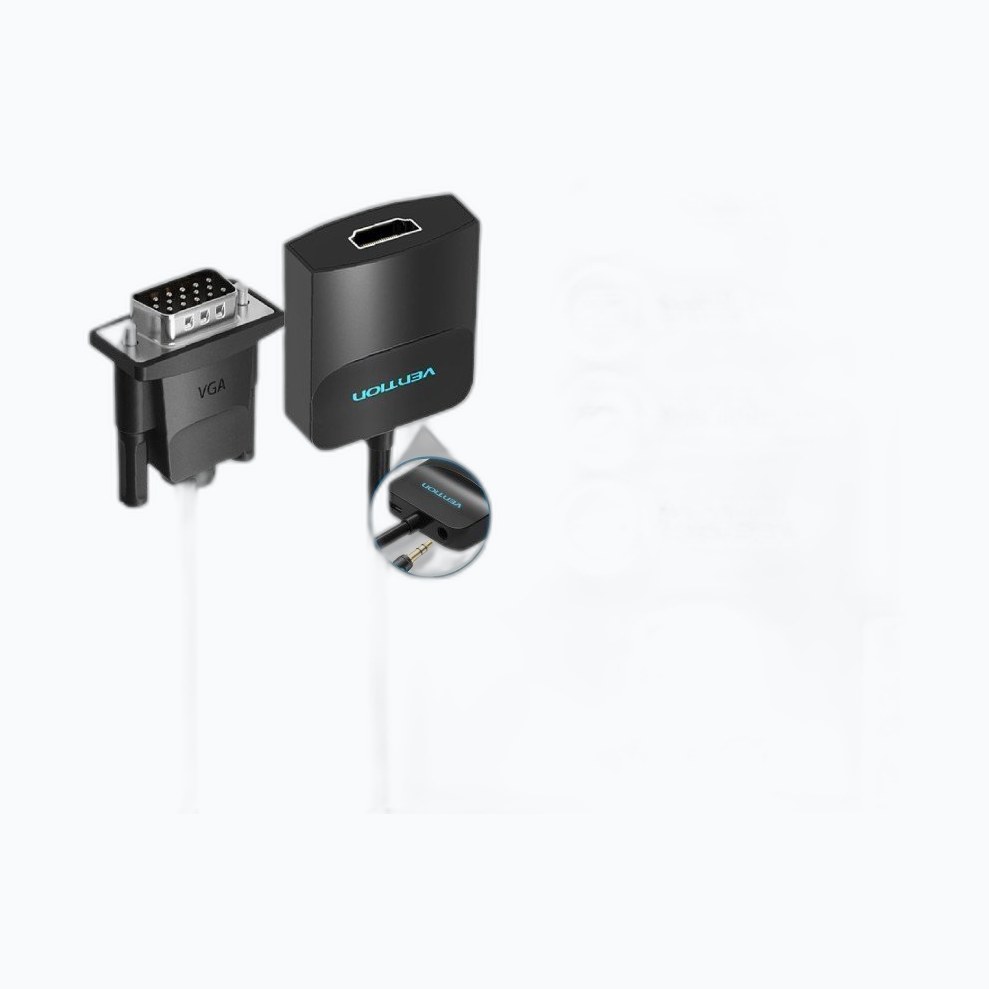 Convertisseur Vention VGA vers HDMI + Jack 3.5mm 0.15m (Noir) - ACNBB