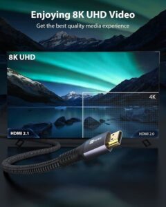 Câble HDMI 2.1V 1m 30AWG OD:6.5mm Plaqué Or (M/M)