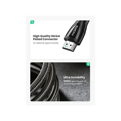 Câble HDMI 2.1V 5m 30AWG OD:6.5mm Plaqué Or (M/M)