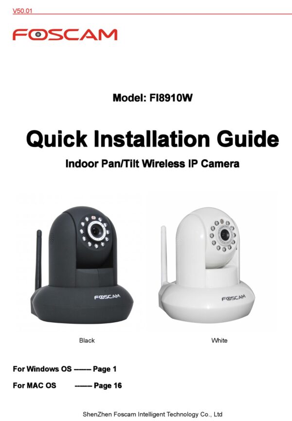 FOSCAM FI9910W Caméra IP 2MP EXT. IR WiFi IP66 Blanc