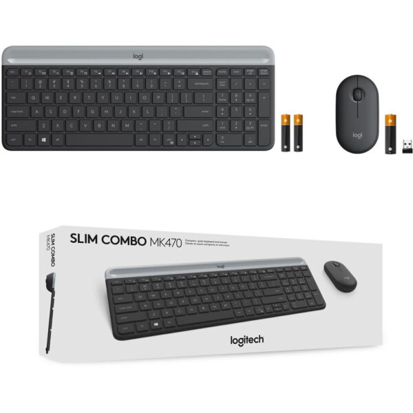 CLAVIER & SOURIS LOGITECH MK470 Ultra-Slim s/fil USB * Noir