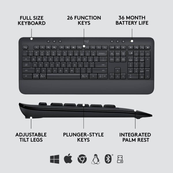 CLAVIER & SOURIS LOGITECH MK650 s/fil Bolt/BTO * Graphite