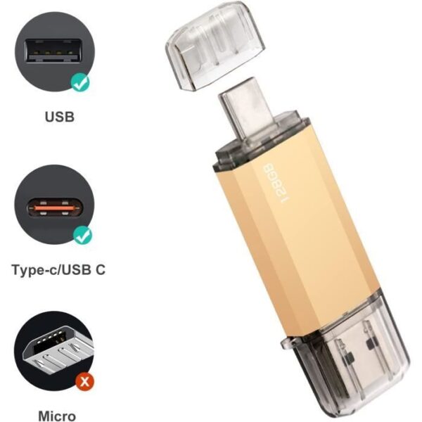 CLé USB3.2 OTG 128Go * CONNEX Metal * TCP 3.40 € incl.