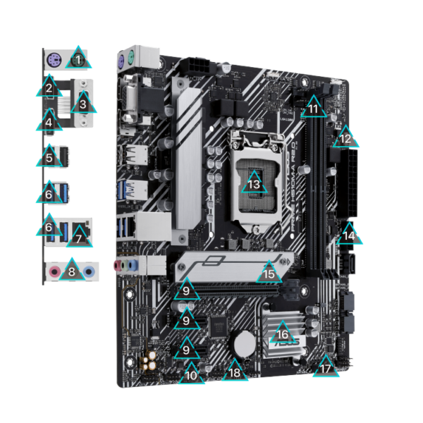 CM ASUS PRIME H510M-A R2 (s1200) 2DDR4 3200MHz 1PCIE4.0 HDMI/DP mATX