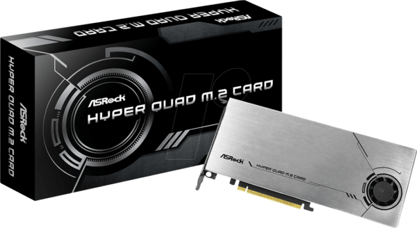 CONTROLEUR ASRock PCIe 4.0 16x Hyper Quad NVMe/M.2 90-MCA0G0-00UANZ
