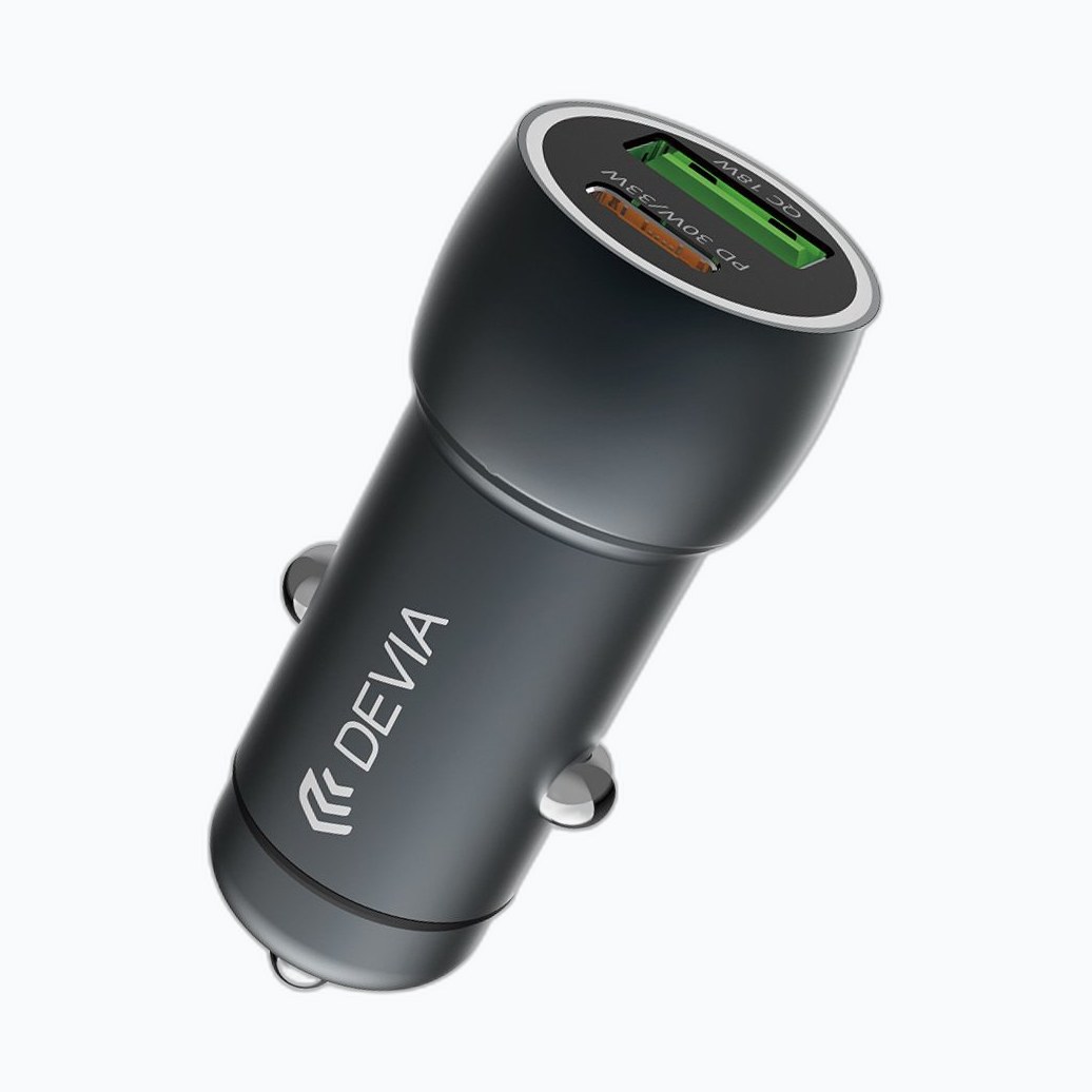 DEVIA Extreme Speed PD30W+QC3.0 18W Metal Fast Car Charger w/C-C