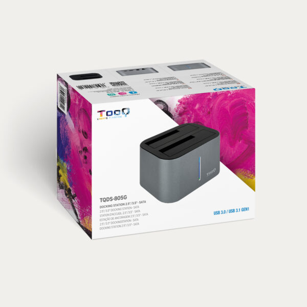 Station d'accueil USB 3.1 TooQ TQDS-805 pour 2x S-ATA (Gris) - TQDS-8